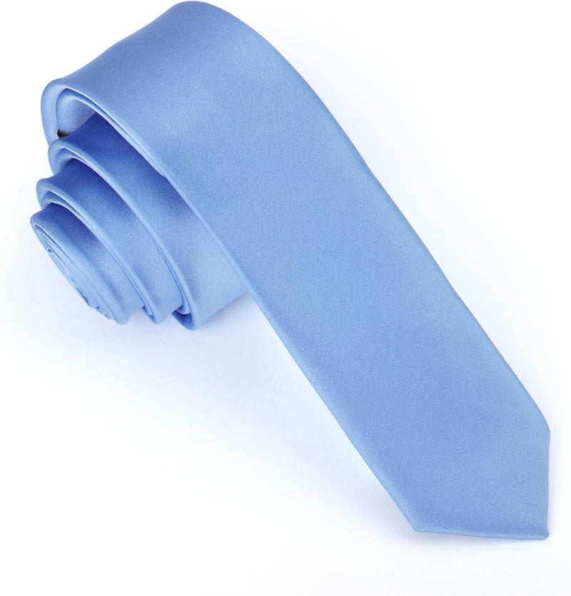 DR ANISON Skinny Tie Men Women 2" (5CM) Slim Necktie Solid Thin Ties Formal - Image 1